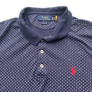 Polo Ralph Lauren Polo Shirt Sz XL Navy Blue Classic Fit Anchor Nautical Preppy